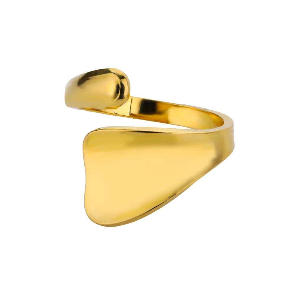 Stainless Steel Rings for Women 2024 Trend Open Gold Color Double Bead Ball Ring Wedding Aesthetic Jewelry Couple Gift Anillos