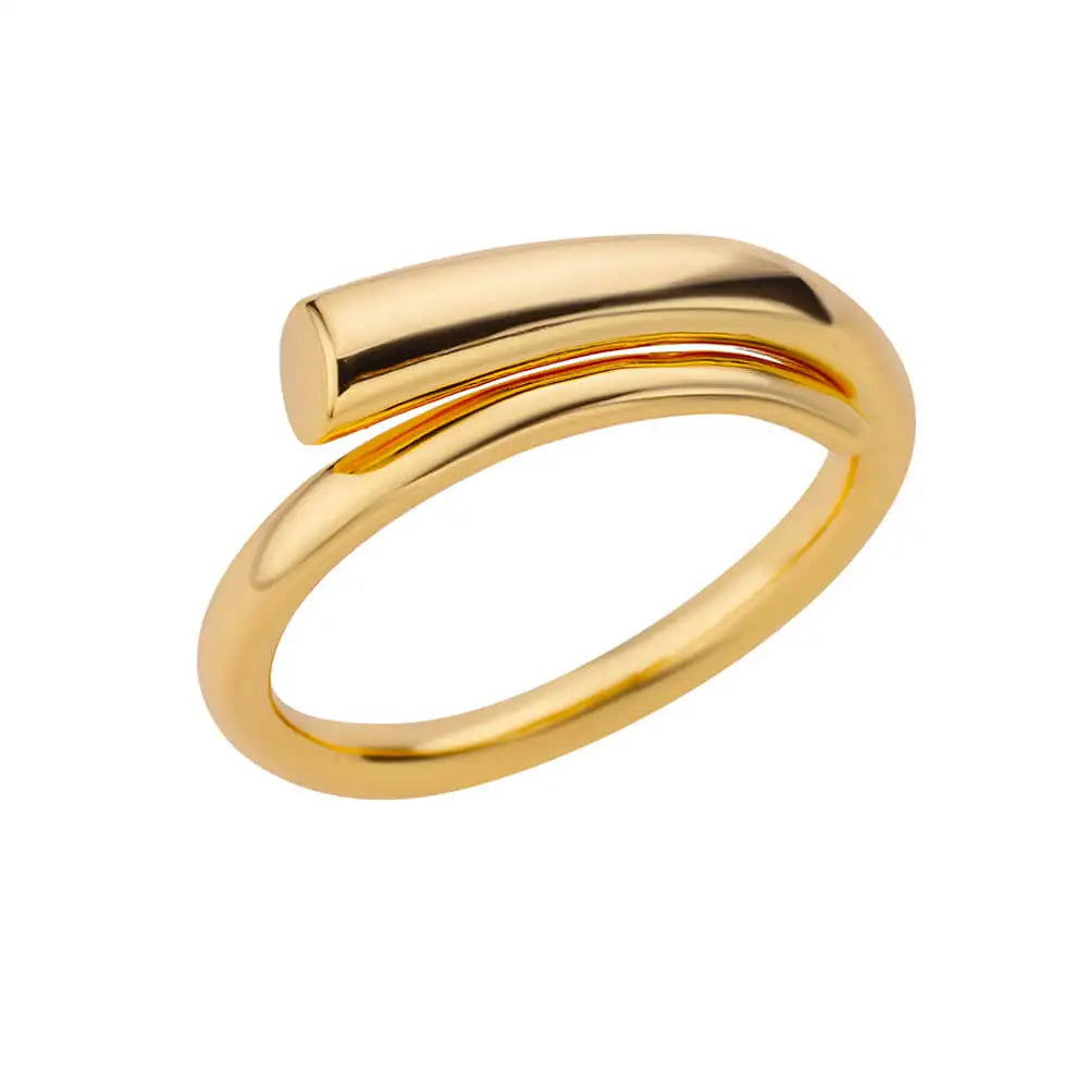 Stainless Steel Rings for Women 2024 Trend Open Gold Color Double Bead Ball Ring Wedding Aesthetic Jewelry Couple Gift Anillos