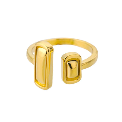 Stainless Steel Rings for Women 2024 Trend Open Gold Color Double Bead Ball Ring Wedding Aesthetic Jewelry Couple Gift Anillos