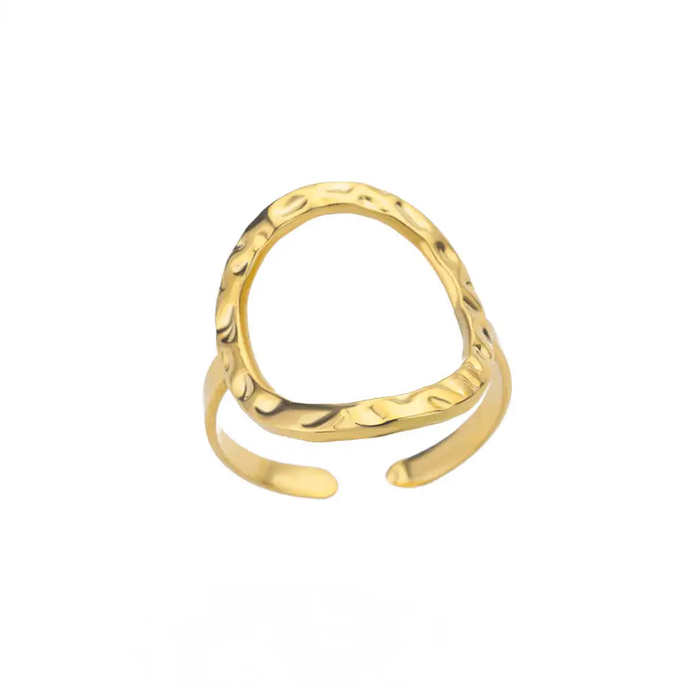 Stainless Steel Rings for Women 2024 Trend Open Gold Color Double Bead Ball Ring Wedding Aesthetic Jewelry Couple Gift Anillos