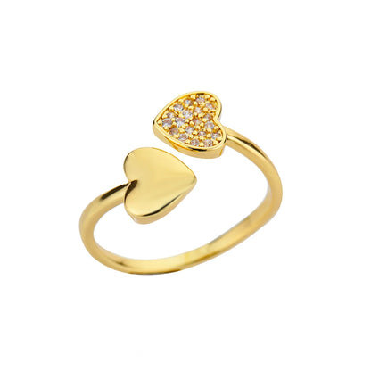 Stainless Steel Rings for Women 2024 Trend Open Gold Color Double Bead Ball Ring Wedding Aesthetic Jewelry Couple Gift Anillos