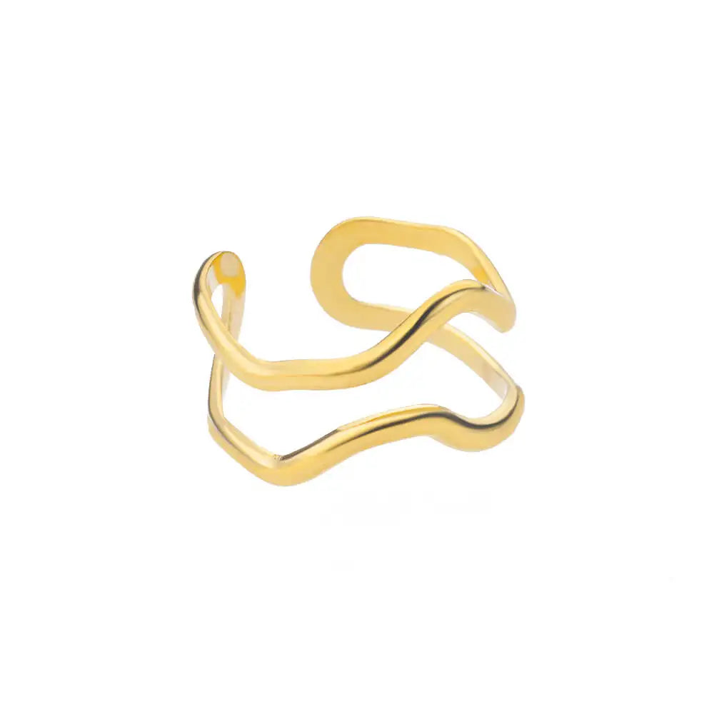 Stainless Steel Rings for Women 2024 Trend Open Gold Color Double Bead Ball Ring Wedding Aesthetic Jewelry Couple Gift Anillos