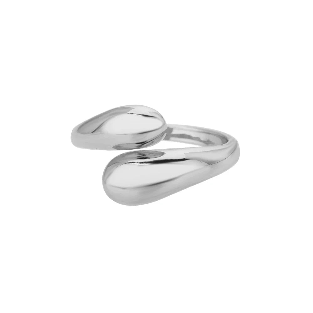Stainless Steel Rings for Women 2024 Trend Open Gold Color Double Bead Ball Ring Wedding Aesthetic Jewelry Couple Gift Anillos