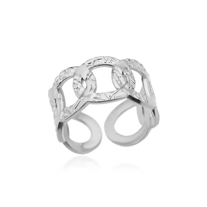 Stainless Steel Rings for Women 2024 Trend Open Gold Color Double Bead Ball Ring Wedding Aesthetic Jewelry Couple Gift Anillos
