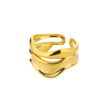Stainless Steel Rings for Women 2024 Trend Open Gold Color Double Bead Ball Ring Wedding Aesthetic Jewelry Couple Gift Anillos