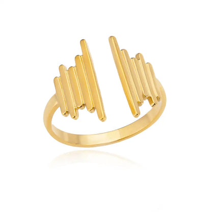 Stainless Steel Rings for Women 2024 Trend Open Gold Color Double Bead Ball Ring Wedding Aesthetic Jewelry Couple Gift Anillos